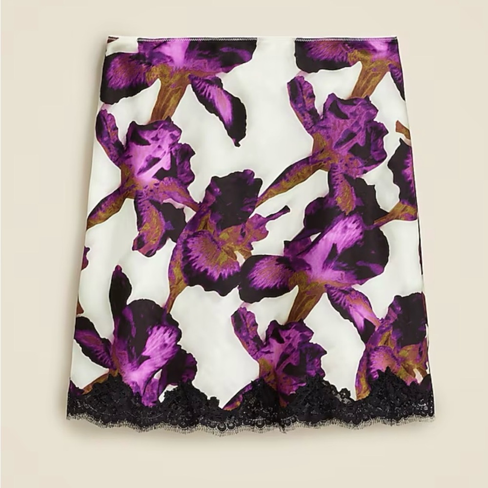 J. Crew Gwen lace trim skirt in iris floral